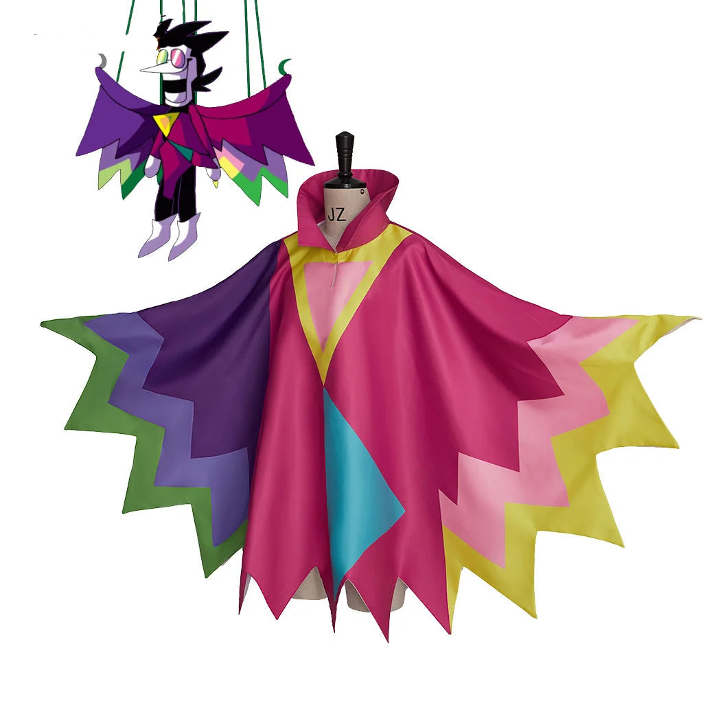Deltarune Spamton Neo Cosplay Costumes Game Colourful Stand Collar Cape Unisex Cloak