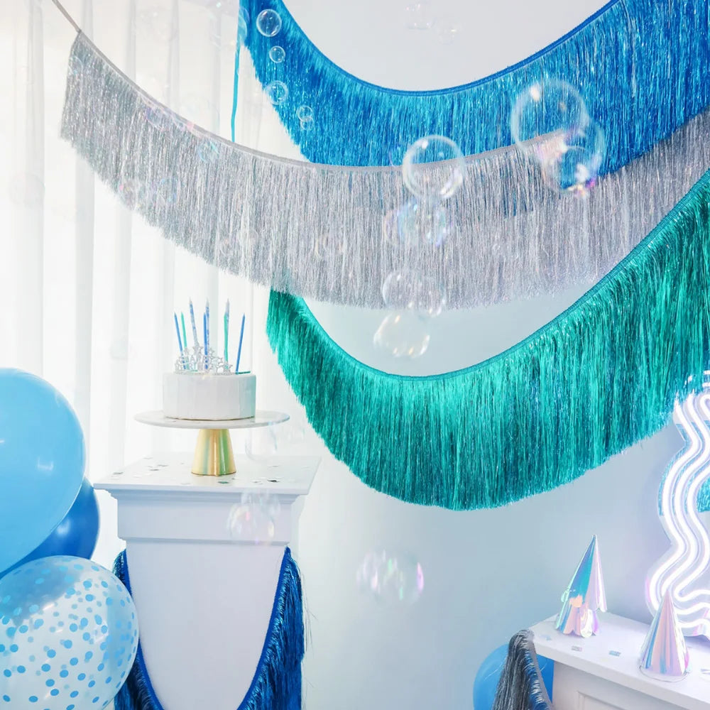 1.5m Gorgeous Fringe Tassel Banner Party Foil Garlands Wall Ceiling Decoration