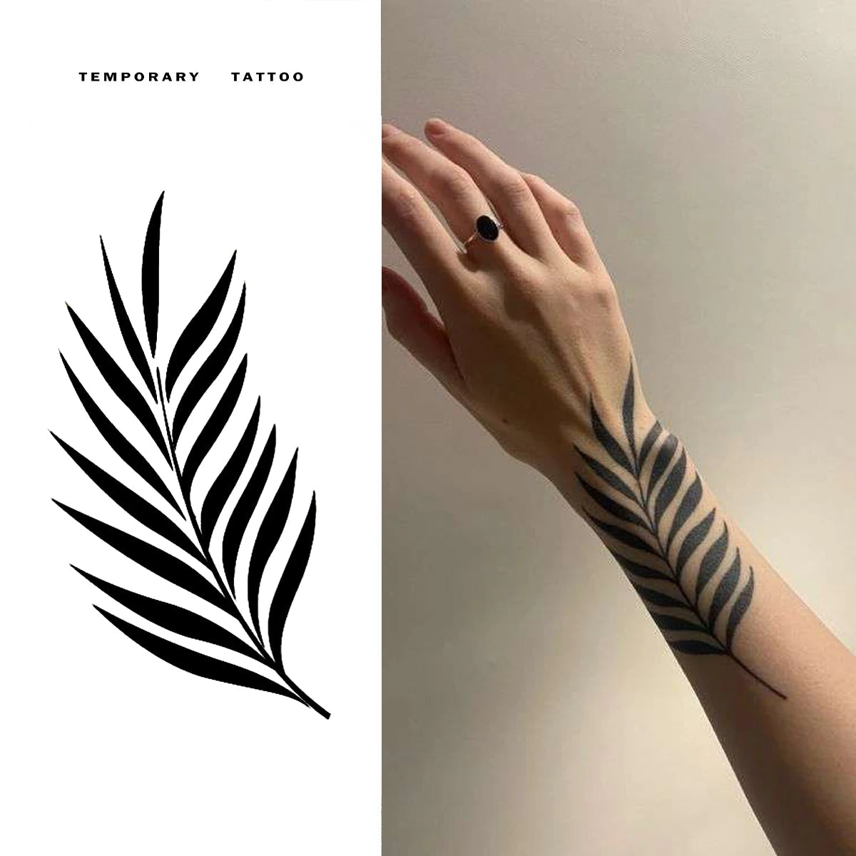 Narrow Leaves Temporary Tattoo