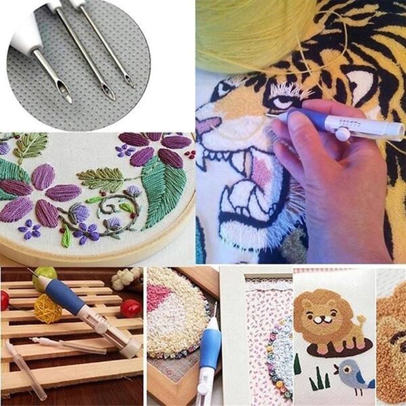 Embroidery Punch Needle Kit Stitching Tool Set Embroidery Needle Pen Tool for DIY Craft