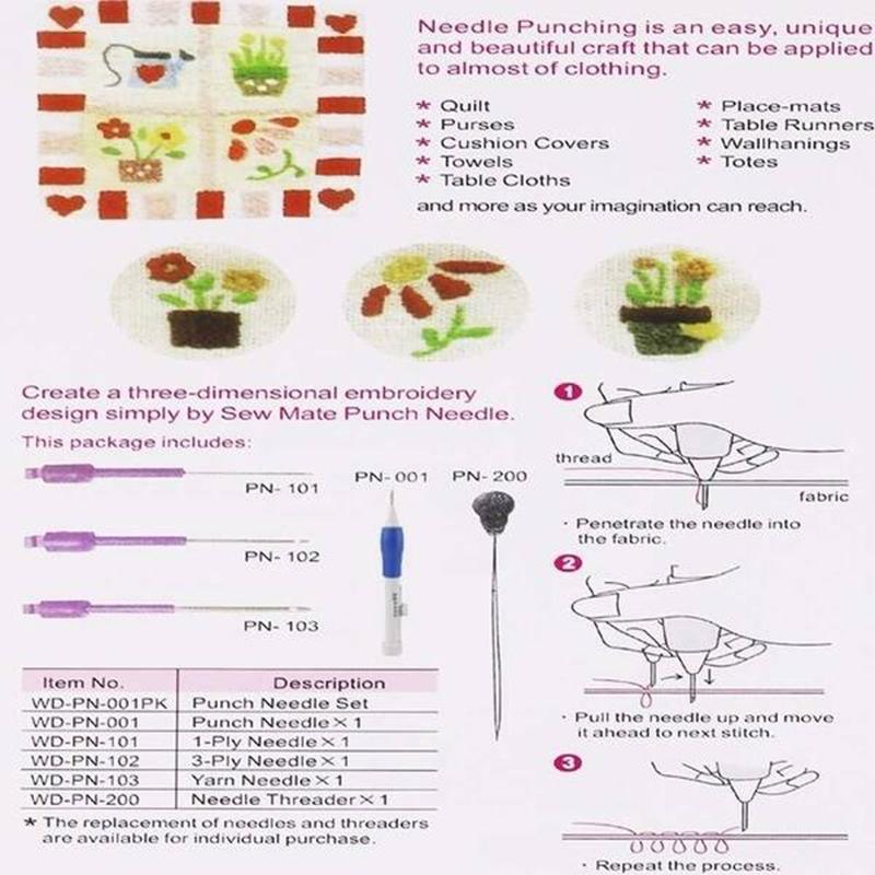 Embroidery Punch Needle Kit Stitching Tool Set Embroidery Needle Pen Tool for DIY Craft
