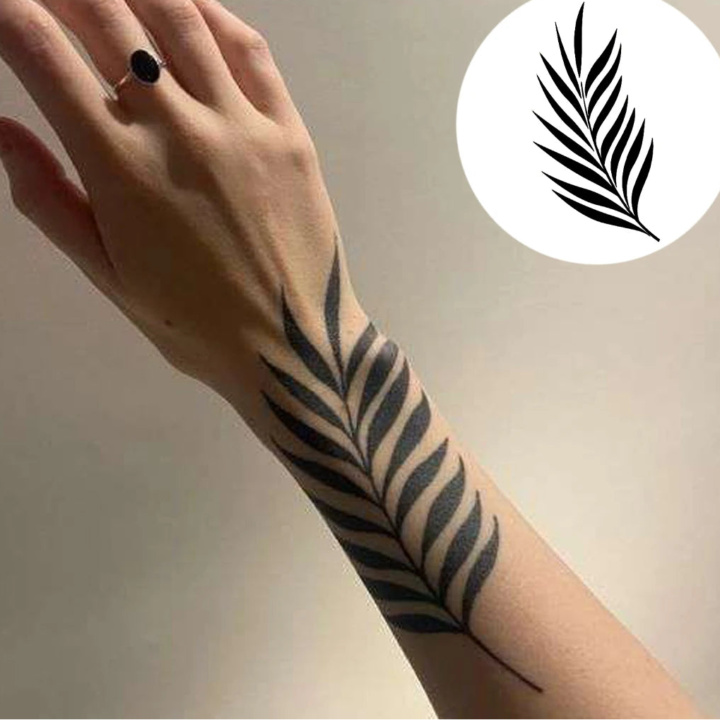 Narrow Leaves Temporary Tattoo