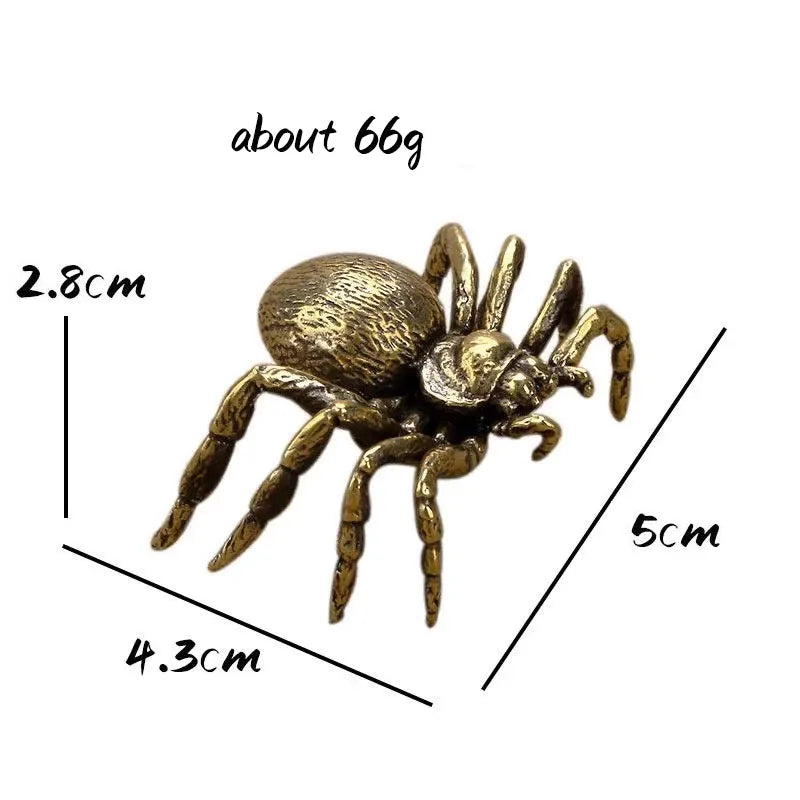 Copper Funnel Web Spider Figurine Tea Pet