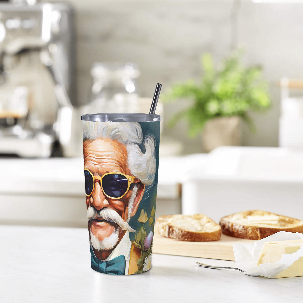 Glorious George 20oz Stainless Steel Straw Lid Cup