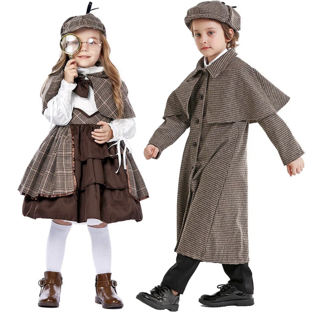 Sherlock and Enola Holmes Cosplay Detective Costumes