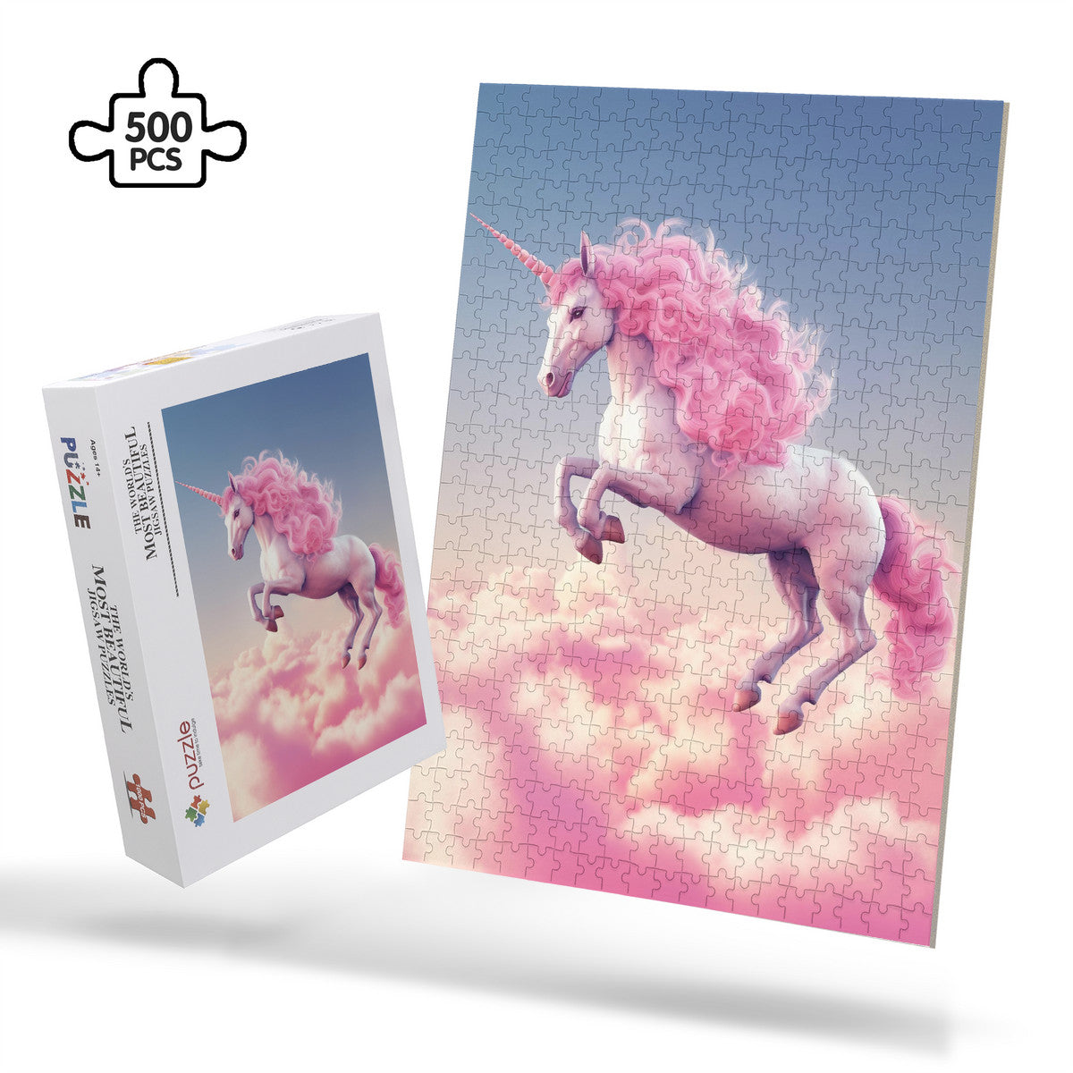 Pink Unicorn Jigsaw Puzzle (500-Pieces)