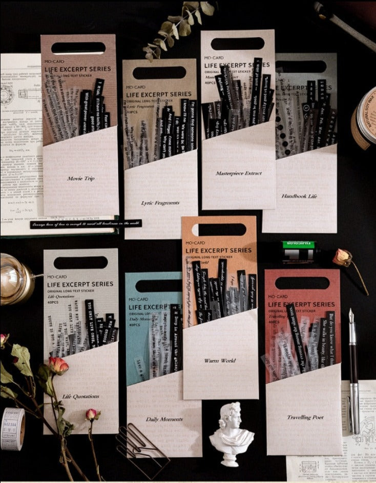 Poetry and Prose Word Sentence Stickers Art Journal Scrapbooking Stickers