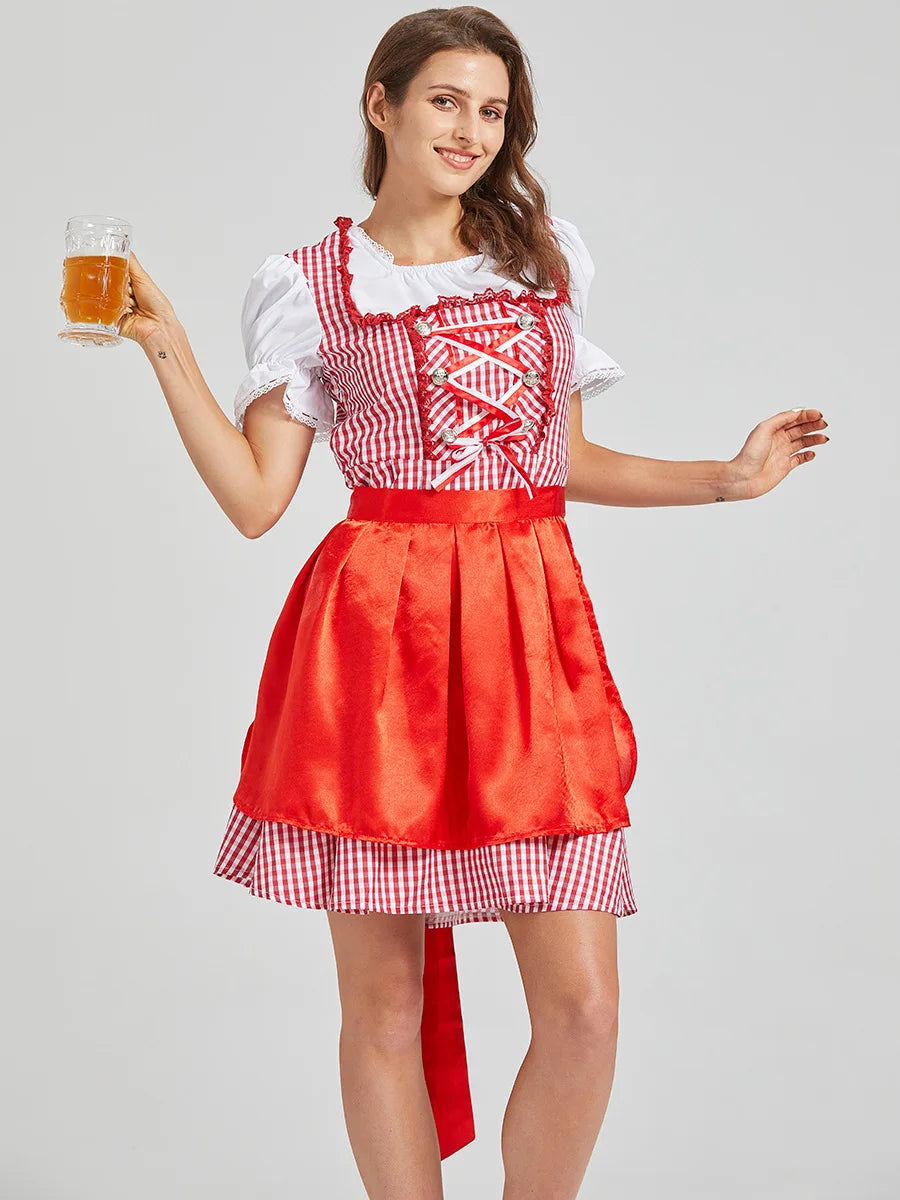 Oktoberfest Costume Dress Women Germany Beer Maid Tavern Waitress Cosplay