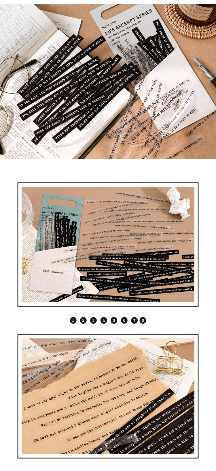 Poetry and Prose Word Sentence Stickers Art Journal Scrapbooking Stickers