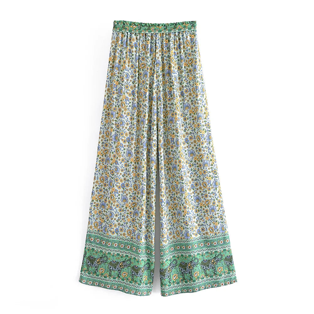 Fern's Boho Two Piece Summer Wide Leg Pant and Camisole Sets