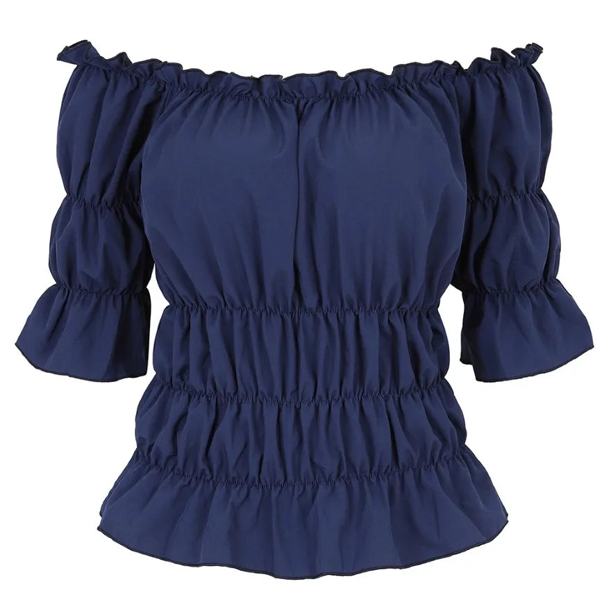 16 Colours Medieval Renaissance Blouses Off Shoulder Steampunk Cosplay Pirate Shirt Corset Top