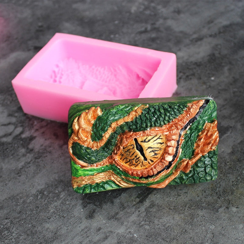 Dragon Eye Square Soap Fondant Cake Silicone Mould Chocolate Candle Baking DIY Tool