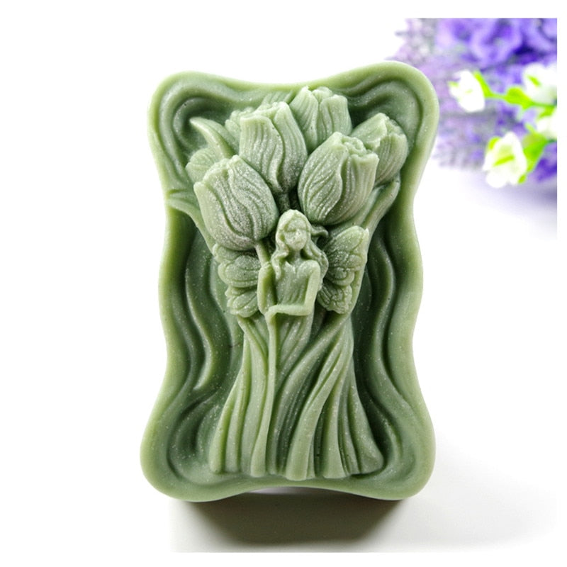 Tulip Flower Fairy Soap Resin Silicone Mould for Soap Candle Making DIY Crafts