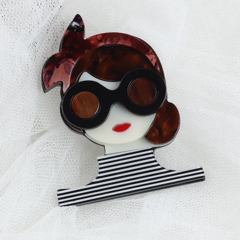 Frenchie Acrylic Brooch