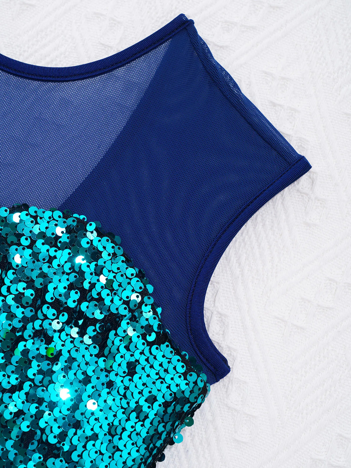 Girls Ballet Gymnastics Figure Ice Skating Sequin Leotard Tutu Dress Performance Dancewear