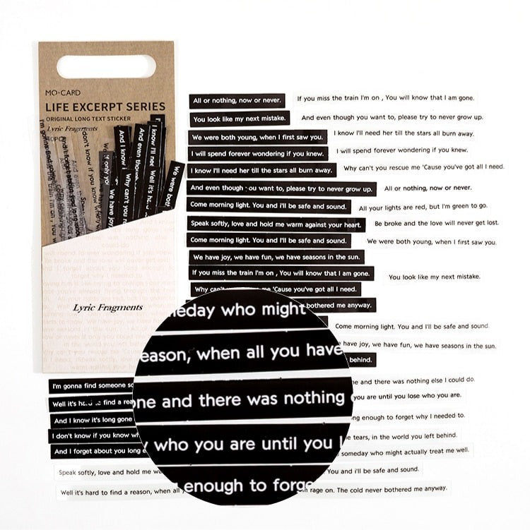 Poetry and Prose Word Sentence Stickers Art Journal Scrapbooking Stickers