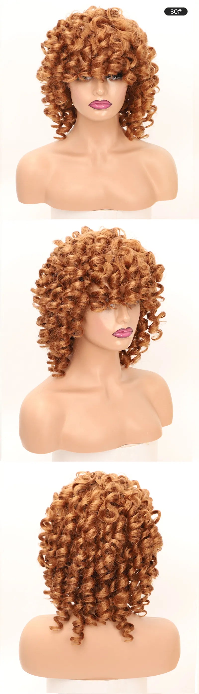 Ringlet Wigs Orange Pink Blonde Cosplay Wigs