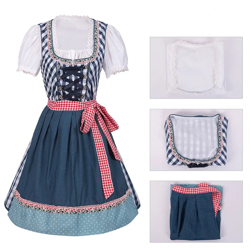 Oktoberfest Costume Dress Women Germany Beer Maid Tavern Waitress Cosplay