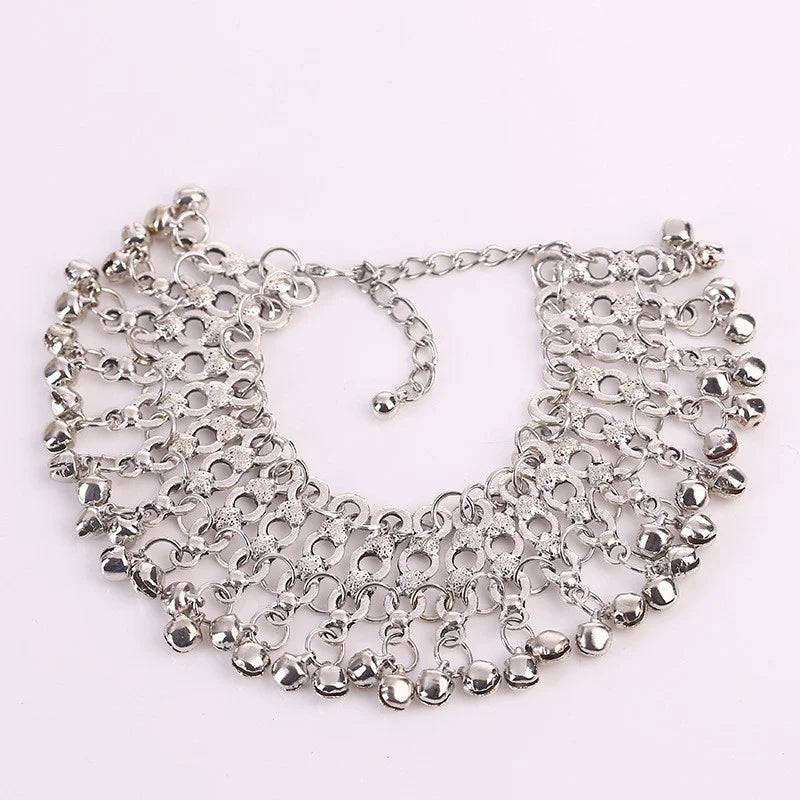 A Pair of Silver Bells Anklet Foot Jewellery