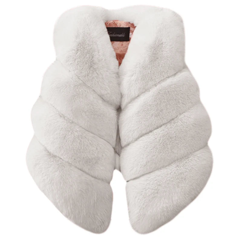 Baby Girls Faux Fur Vest Winter Outfits Kids Warm Sleeveless Coat Infant Toddler 6M-7Y Outerwear