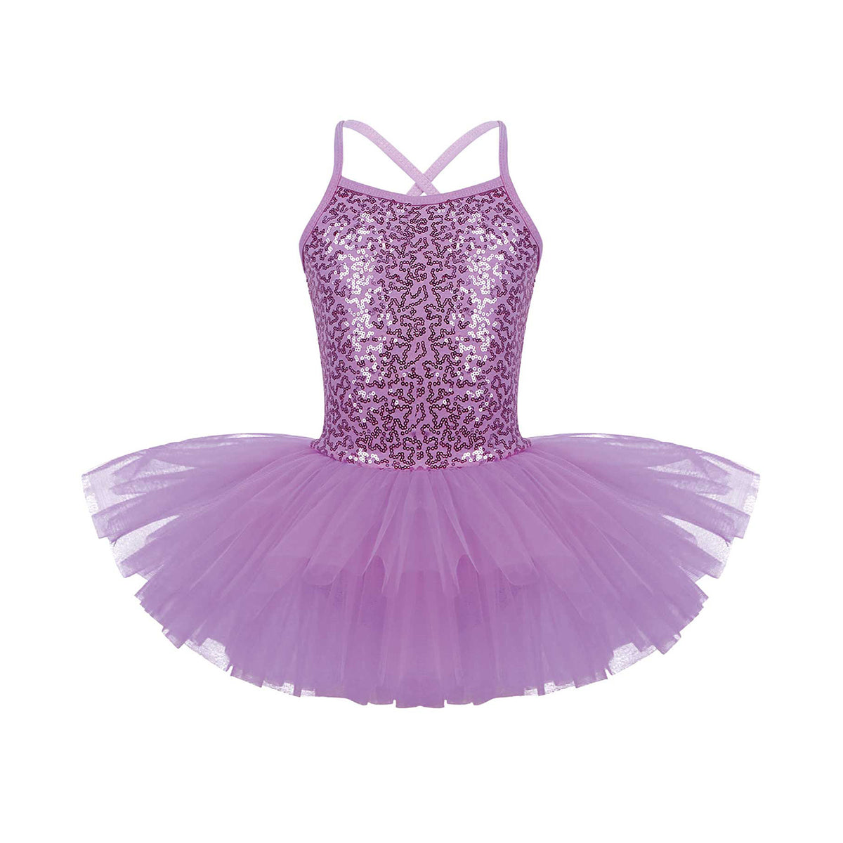 Girls Shiny Sequins Tutu Ballet Dance Dress Leotard Skate Wear Ballerina Fairy Party Costume