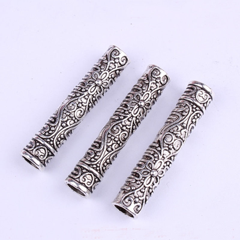 2Pcs Dreadlock Cuffs Braid Beads Beard Tubes
