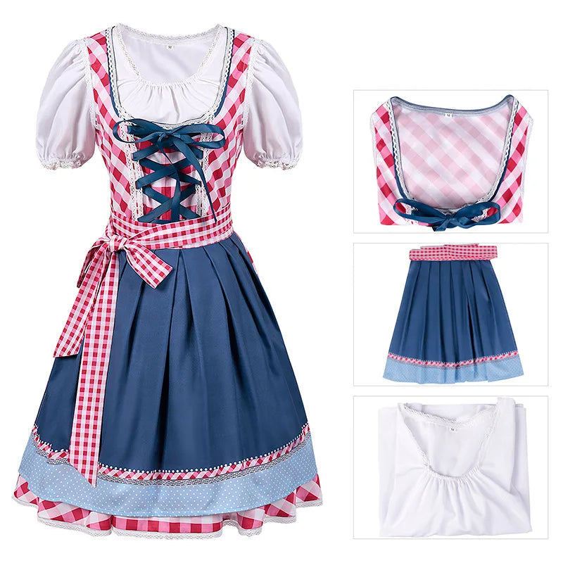 Oktoberfest Costume Dress Women Germany Beer Maid Tavern Waitress Cosplay