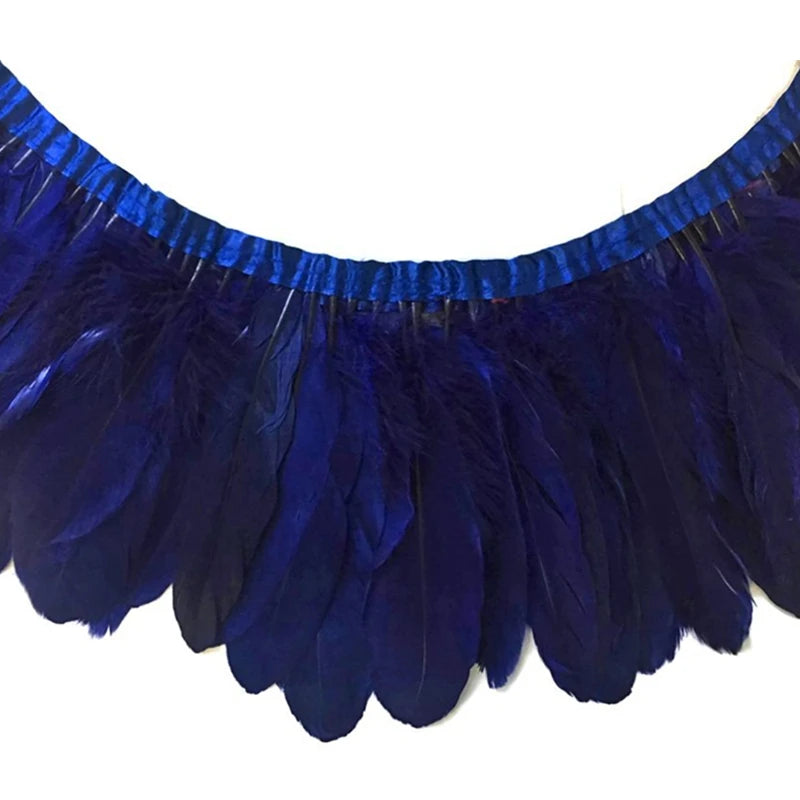 2 Meters Dyed Goose Feather Trims Fringes Ribbons DIY Craft