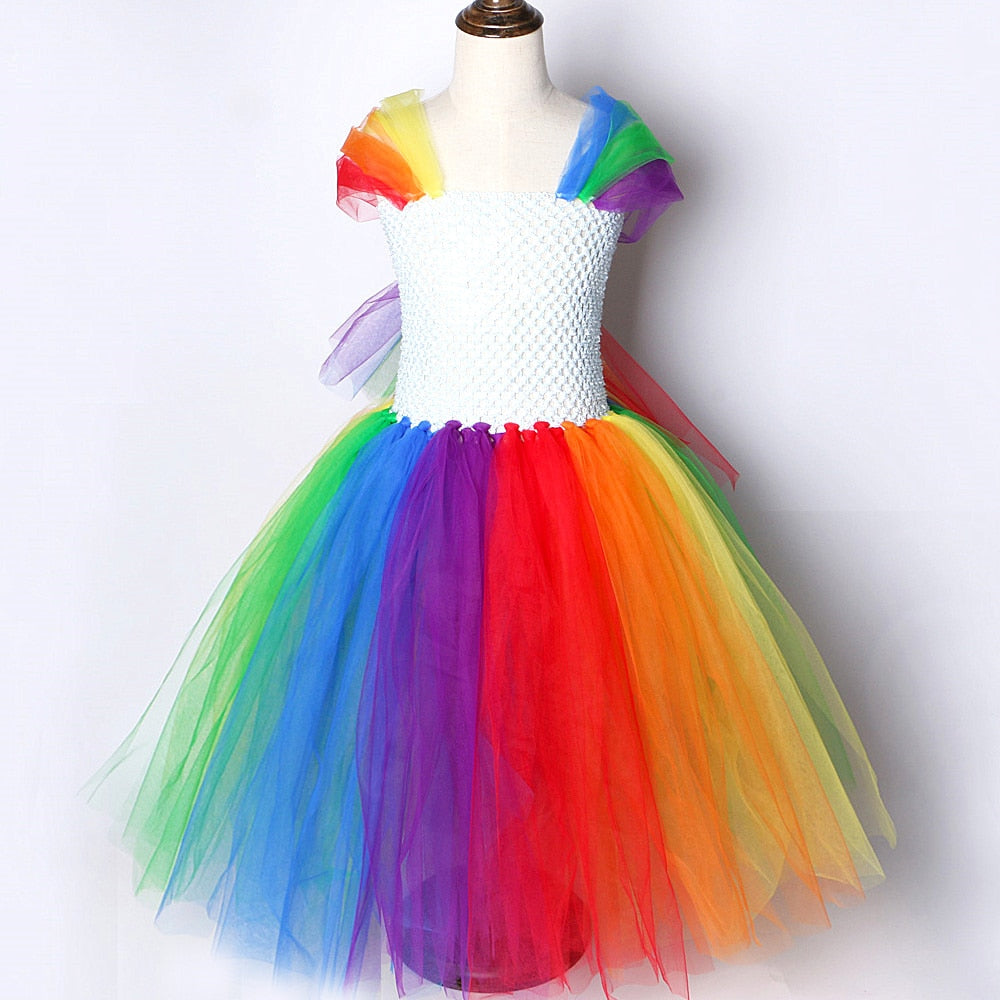 Little Girl Rainbow Pony Tutu Dress