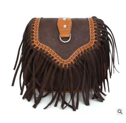 Boho Spirit Tassel Cross Body Purse Gypsy Fringe Shoulder Bag