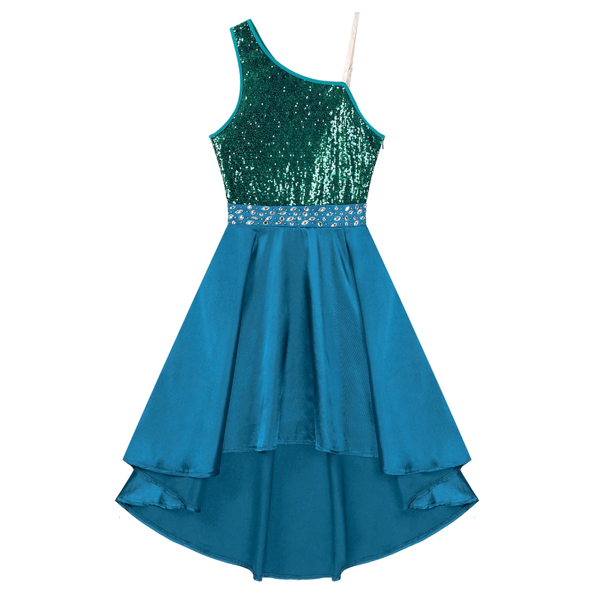 Adult Sparkly Sequin Ballet Tutu Gymnastics Leotard Dance Dress Asymmetrical Lyrical Dance Costumes