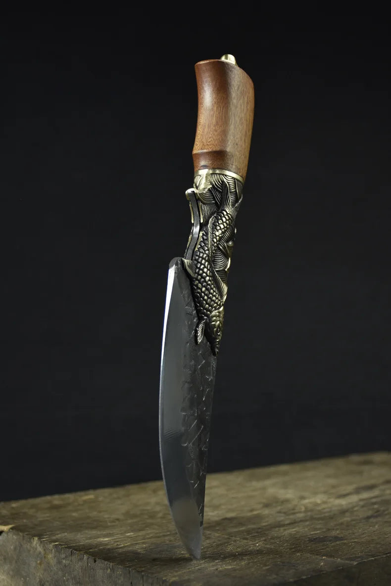 The Fisherman's Knife Steel Blade Handmade Forged Utility Boning Chef Cleaver