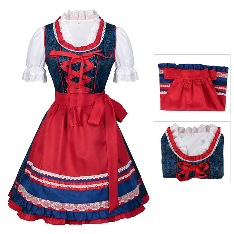 Oktoberfest Costume Dress Women Germany Beer Maid Tavern Waitress Cosplay