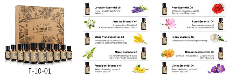 Sets of 10 Flower Essential Oil