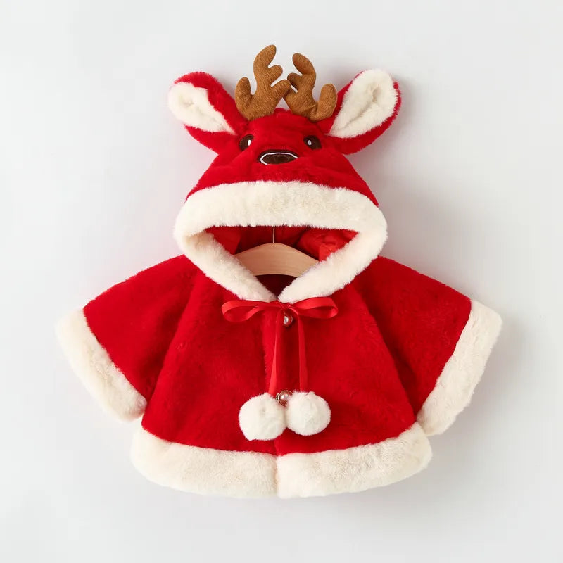Christmas Deer Plush Baby Jacket