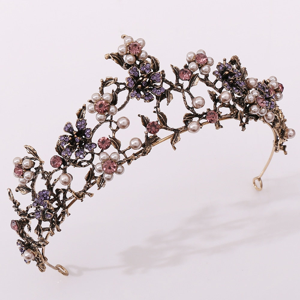Duchess Delilah Baroque Crystal Pearls Tiaras