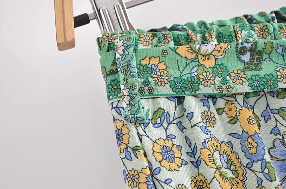 Fern's Boho Two Piece Summer Wide Leg Pant and Camisole Sets