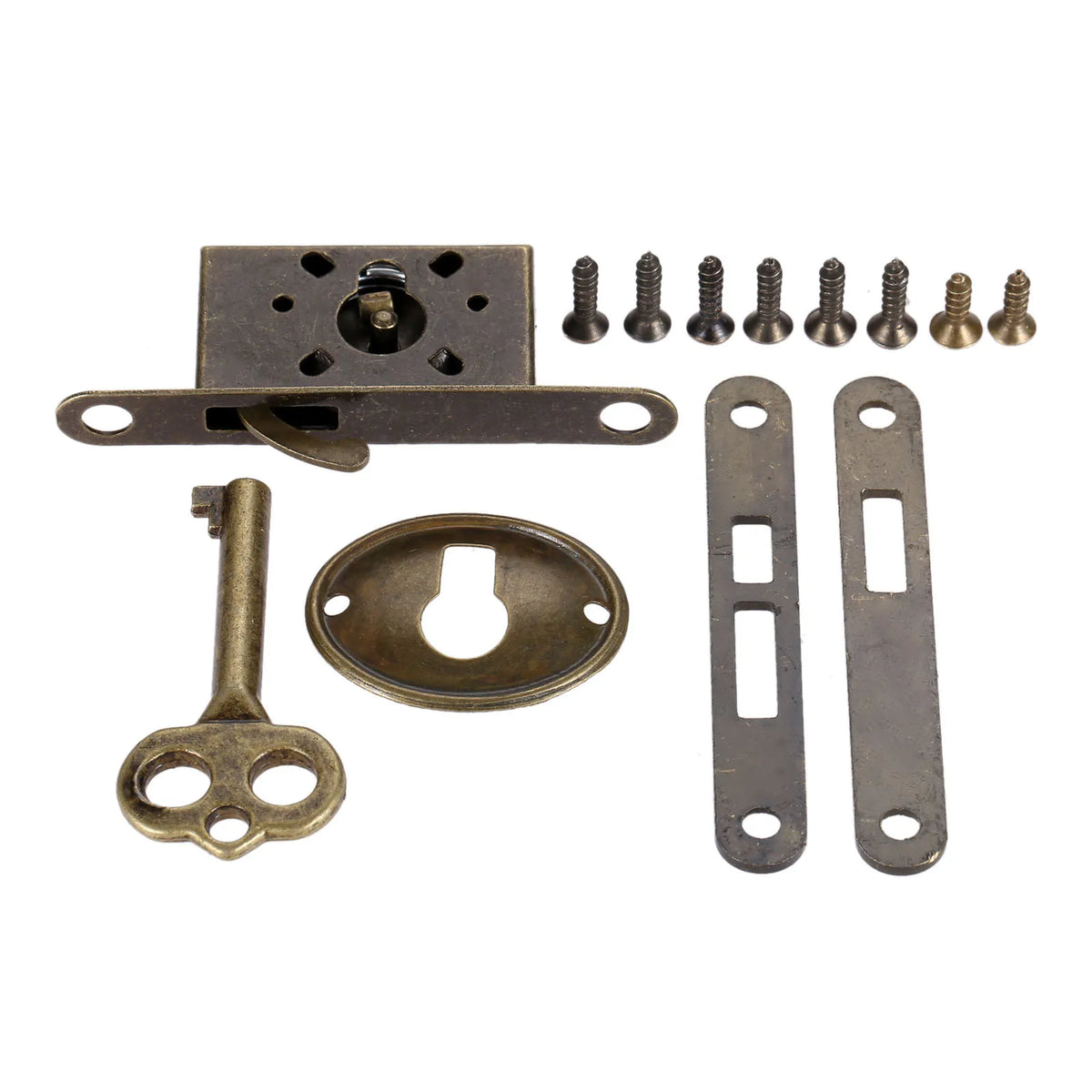 Antiqued Door Lock Set Furniture Hardware Fittings Counter Drawer Bronze Sliding Door Lock with Key