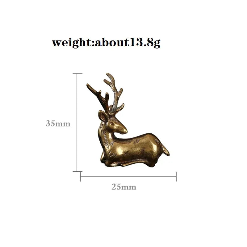 Copper Deer Elk Reindeer Figurine Tea Pet