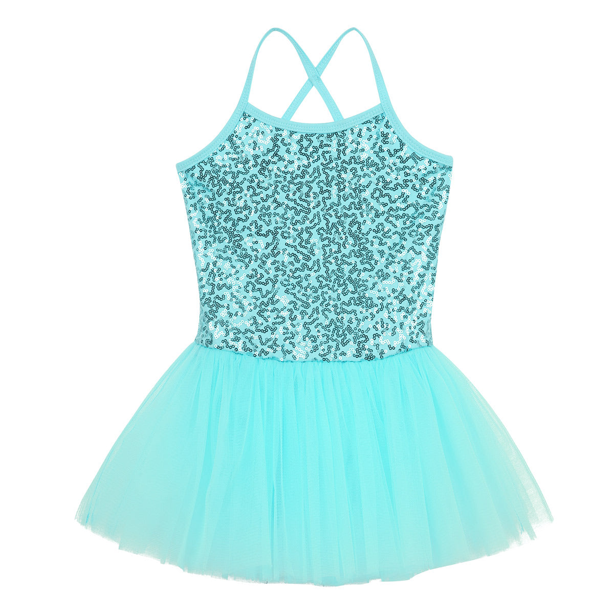 Girls Shiny Sequins Tutu Ballet Dance Dress Leotard Skate Wear Ballerina Fairy Party Costume