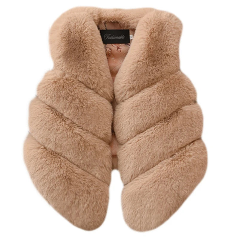 Baby Girls Faux Fur Vest Winter Outfits Kids Warm Sleeveless Coat Infant Toddler 6M-7Y Outerwear