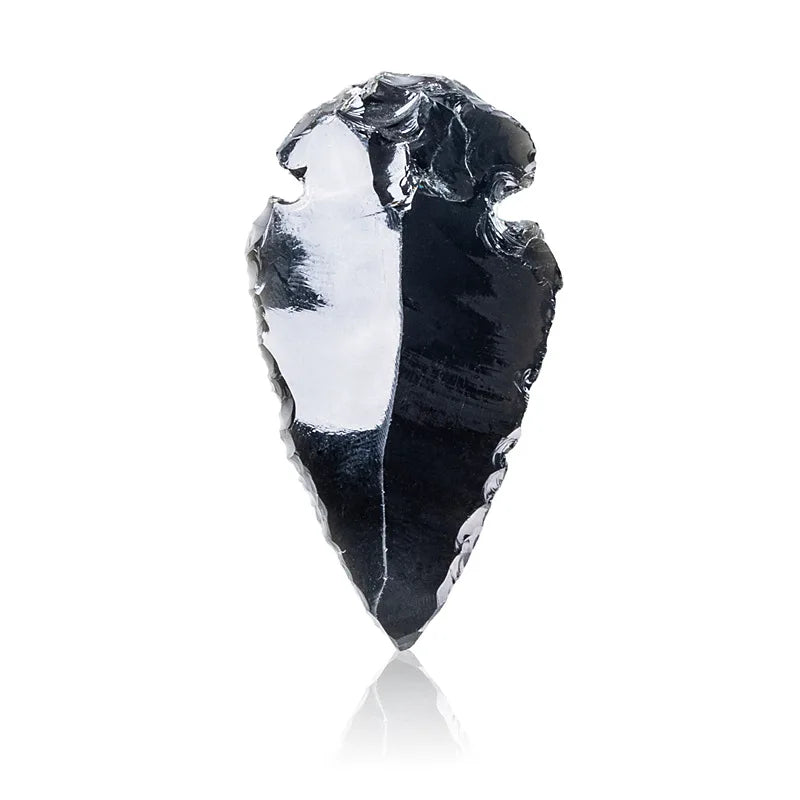 3PCS Natural Obsidian Crystal Black Spear Head Healing Energy Stone DIY Jewellery Making Home Decor