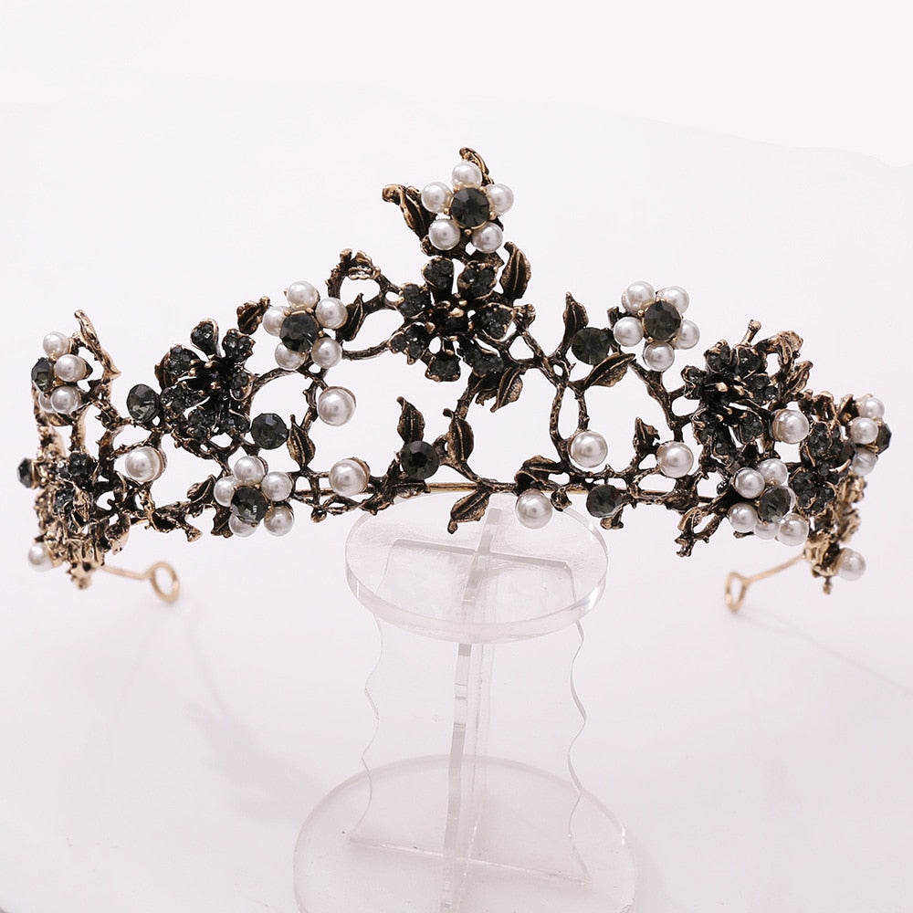 Duchess Delilah Baroque Crystal Pearls Tiaras
