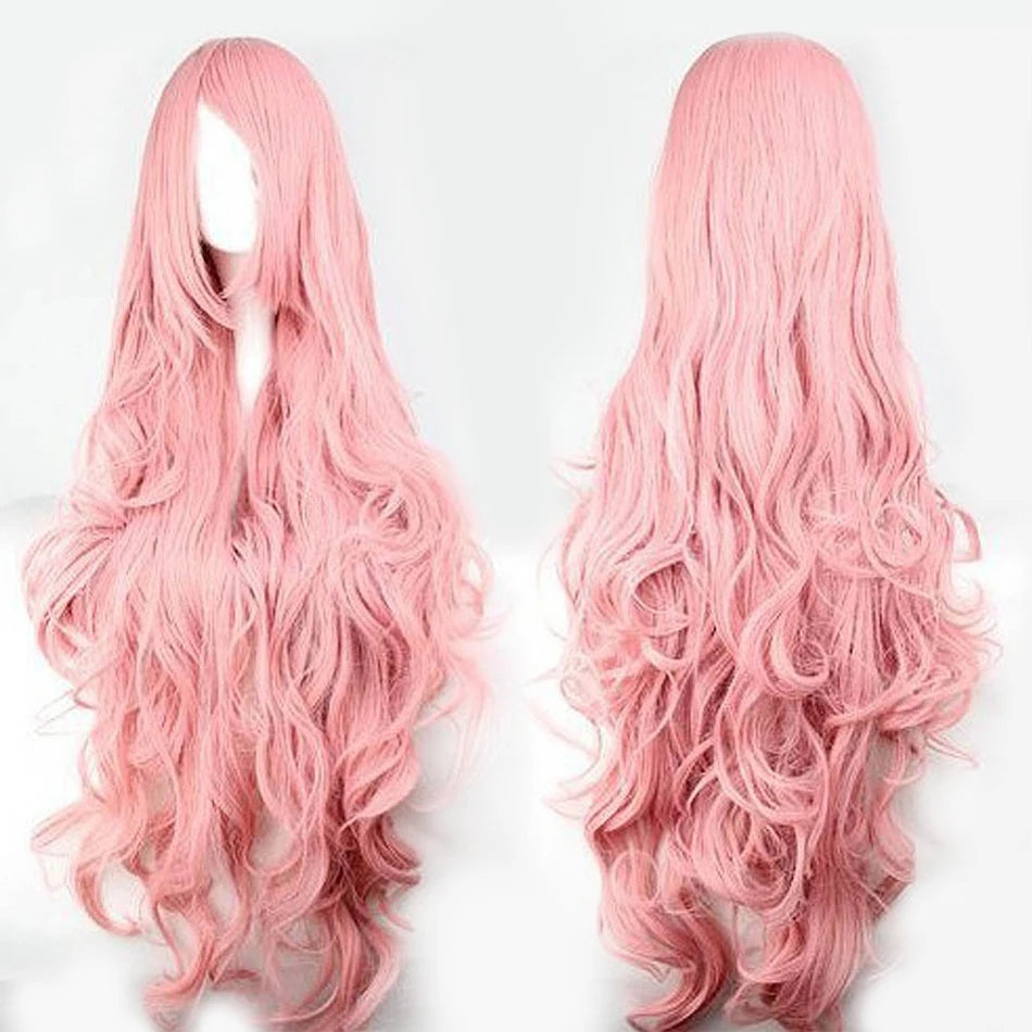 Extra Long Wavy or Straight Wigs with Full Bangs Heat Resistant.