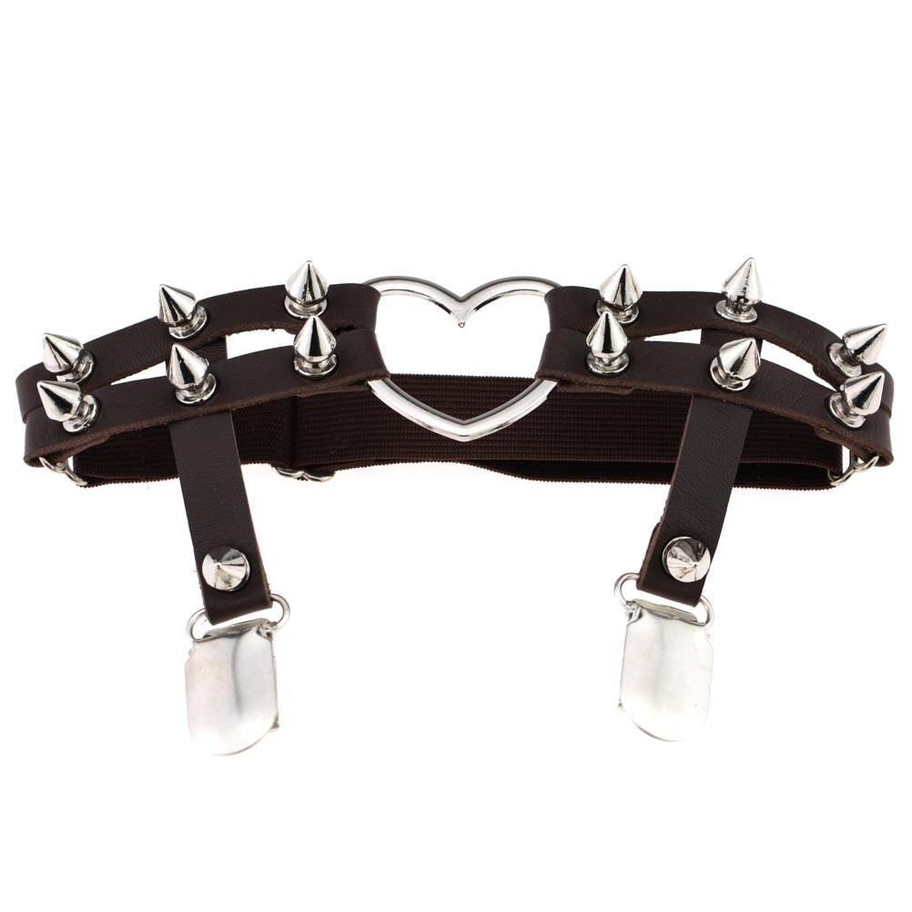 Studded Heart Thigh Garter