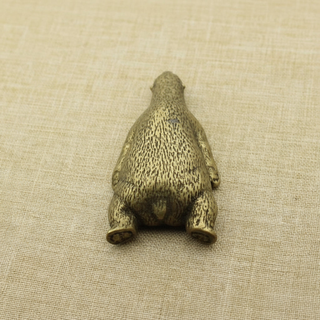 Pure Bronze Copper Polar Bear Ornament Miniatures Desk Figurine Tea Pet