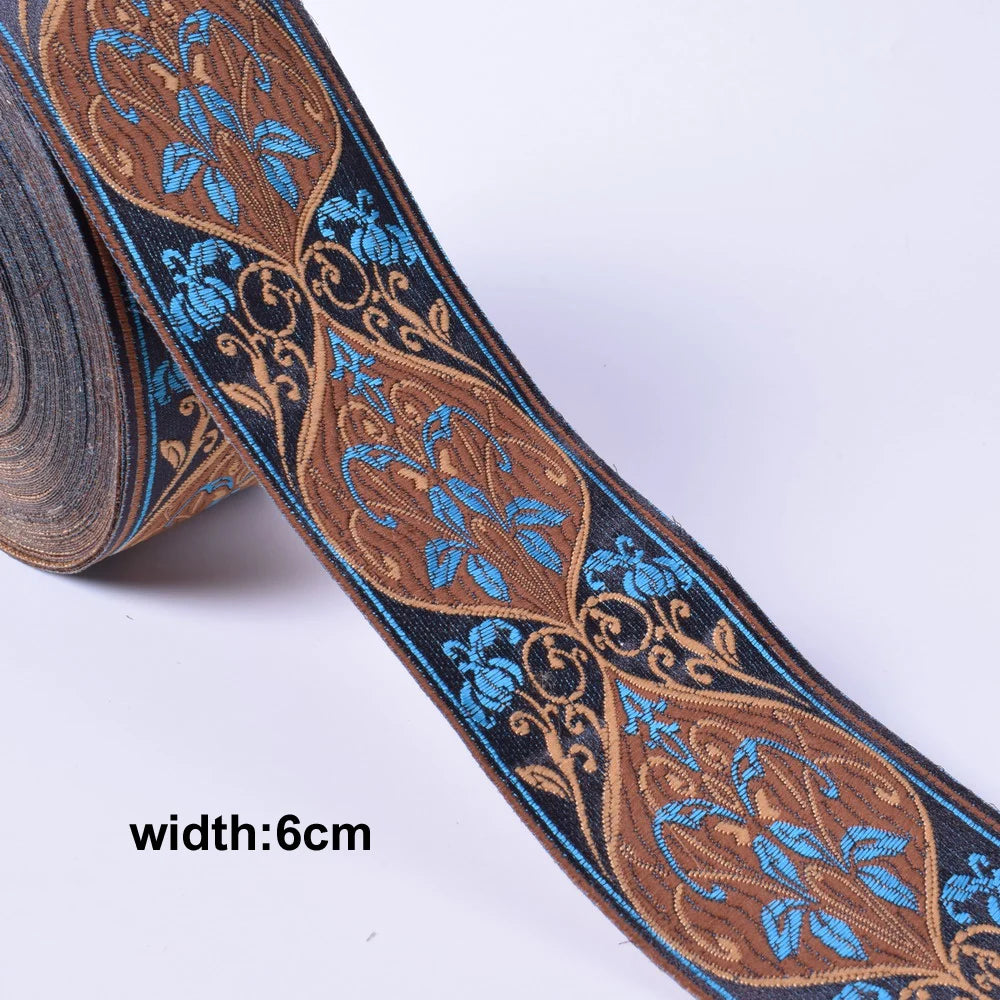 1M Boho Embroidered Jacquard Ribbons Trim DIY Craft