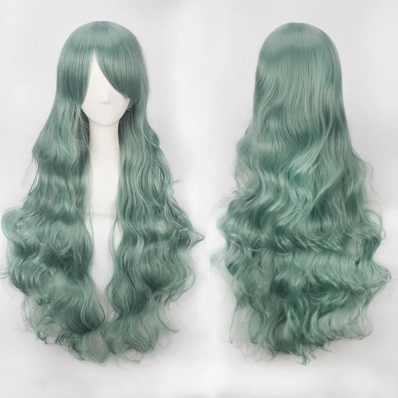Extra Long Wavy or Straight Wigs with Full Bangs Heat Resistant