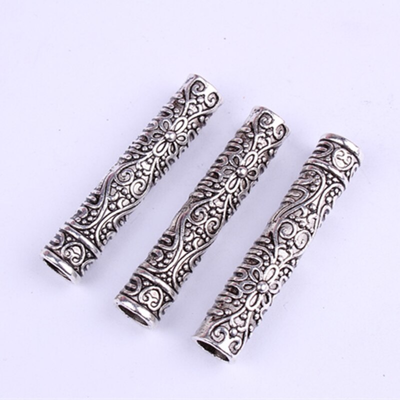 2Pcs Dreadlock Cuffs Braid Beads Beard Tubes