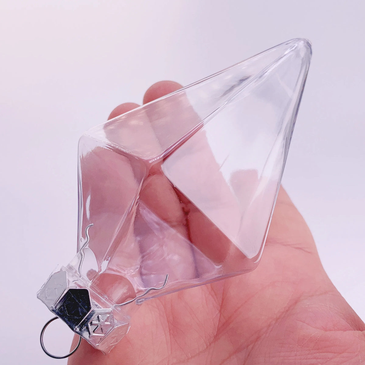 Twenty DIY Paintable Fillable Shatterproof Christmas Decoration Ornaments 115mm Plastic Diamond